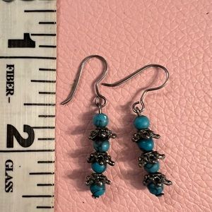 1.5” Howlite & Silver Drop Earrings